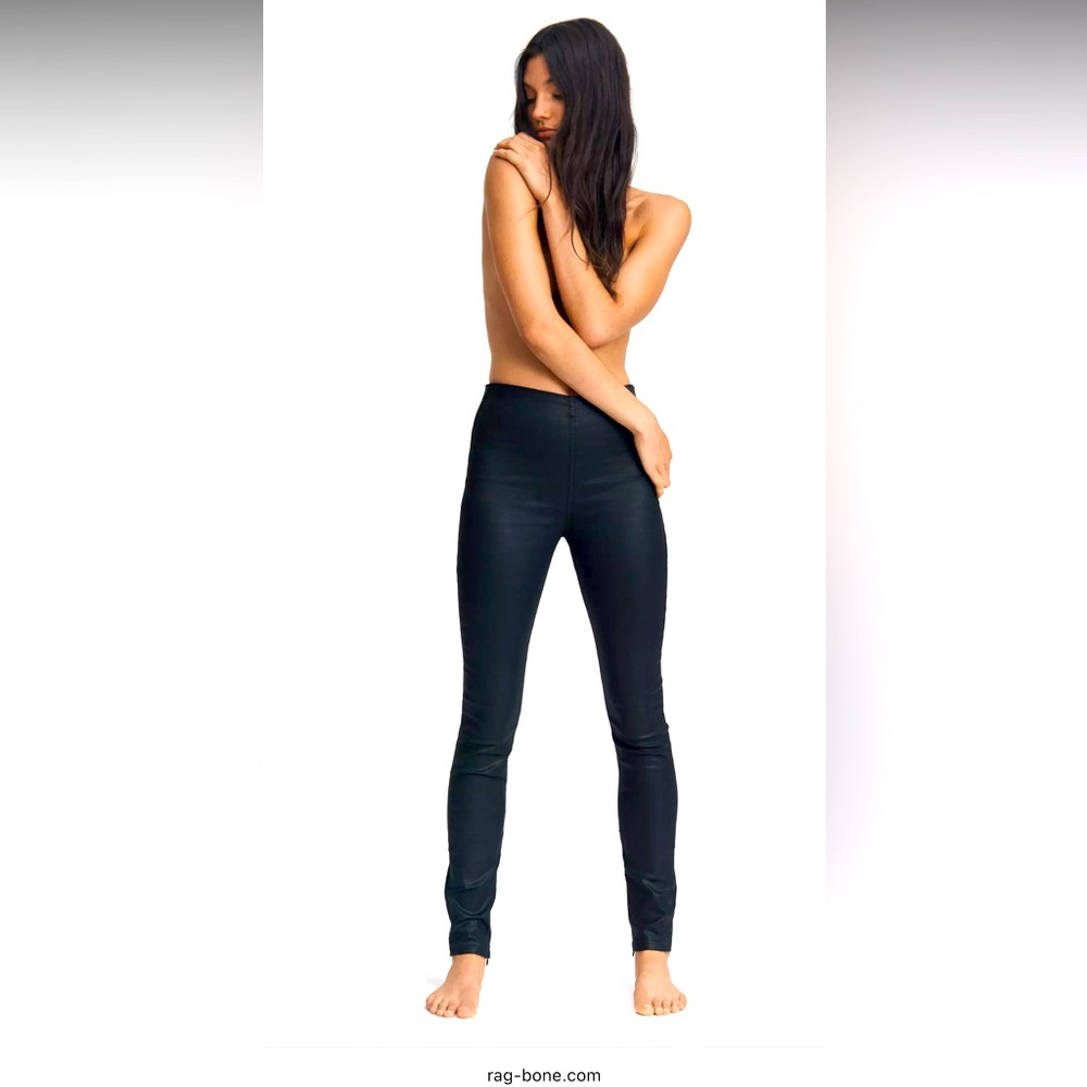 Nina High Rise Pull On Coated Black [rag & bone S] NWT